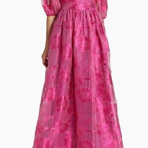 Monique Lhuillier Vibrant Pink Maxi Dress